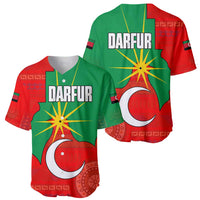Darfur Sudan Baseball Jersey with Red Green Yellow Crescent Star - Wonder Print Shop