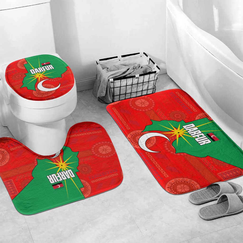 Darfur Sudan Bathroom Set with Red Green Yellow Crescent Star - Wonder Print Shop