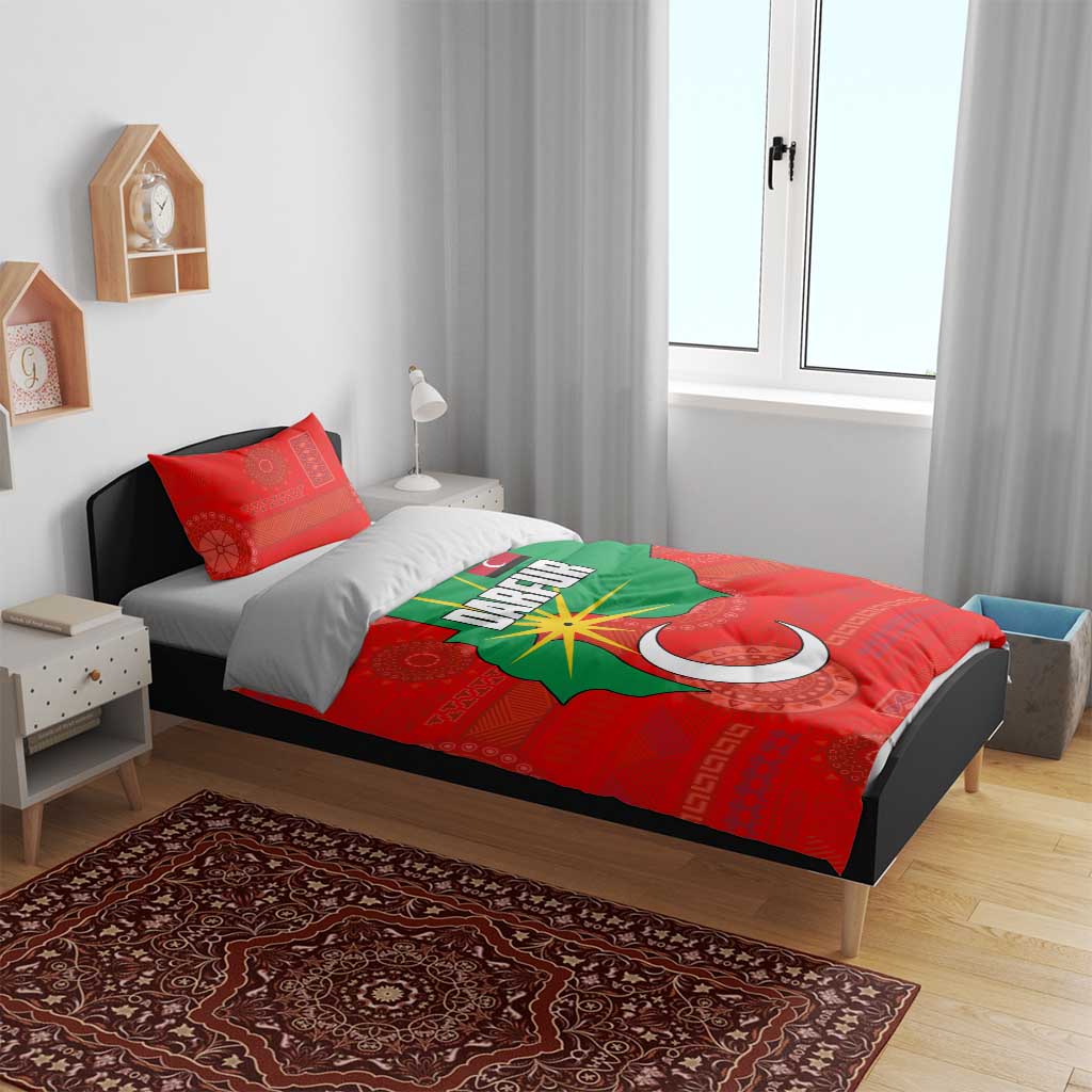 Darfur Sudan Bedding Set with Red Green Yellow Crescent Star - Wonder Print Shop