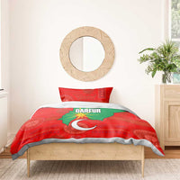 Darfur Sudan Bedding Set with Red Green Yellow Crescent Star - Wonder Print Shop