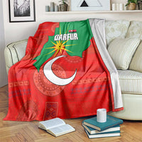 Darfur Sudan Blanket with Red Green Yellow Crescent Star - Wonder Print Shop