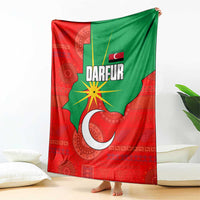 Darfur Sudan Blanket with Red Green Yellow Crescent Star - Wonder Print Shop