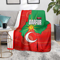 Darfur Sudan Blanket with Red Green Yellow Crescent Star - Wonder Print Shop