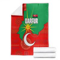 Darfur Sudan Blanket with Red Green Yellow Crescent Star - Wonder Print Shop