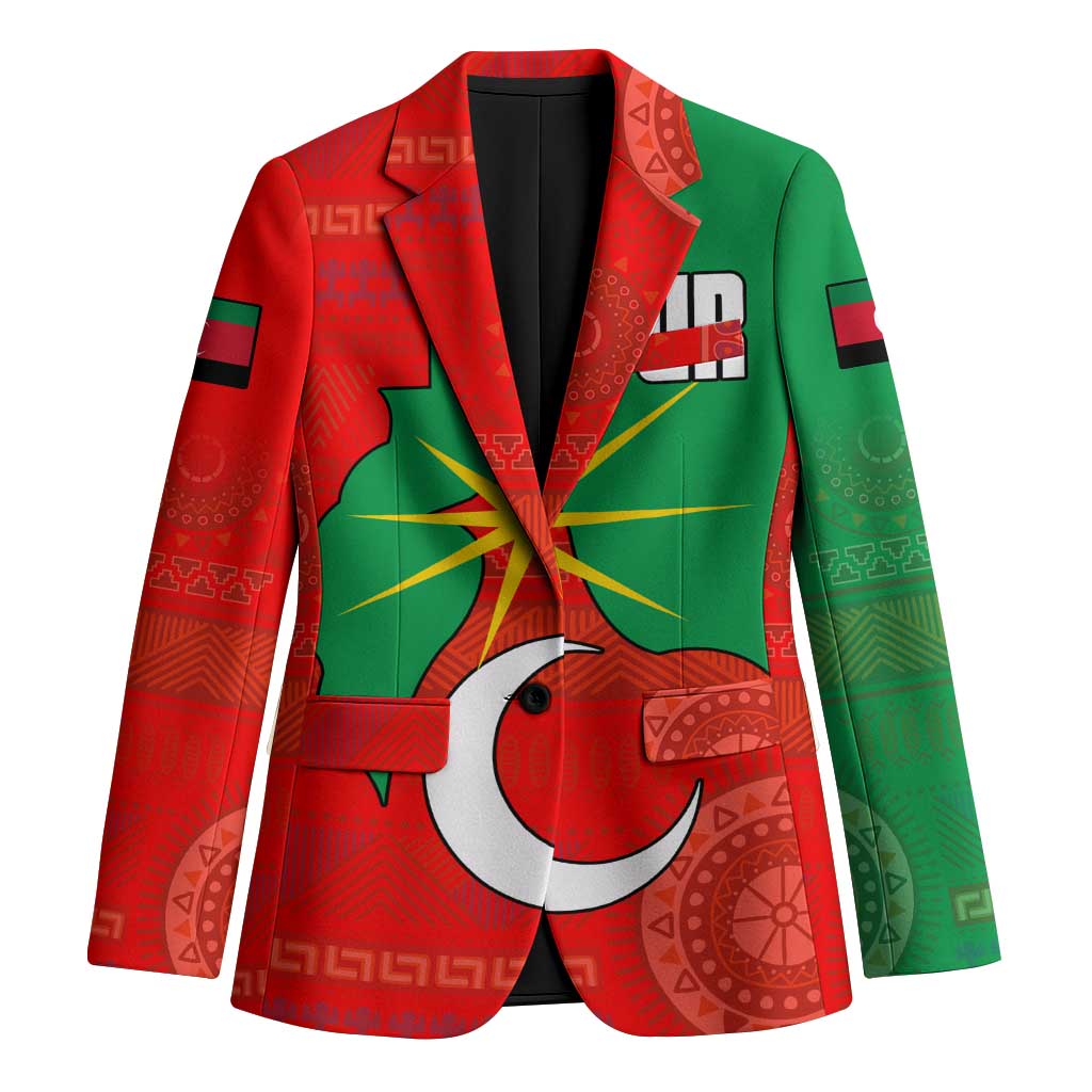 Darfur Sudan Blazer with Red Green Yellow Crescent Star - Wonder Print Shop