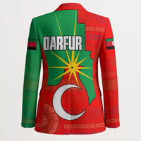 Darfur Sudan Blazer with Red Green Yellow Crescent Star - Wonder Print Shop