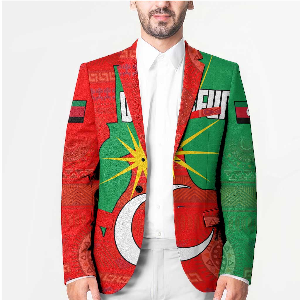 Darfur Sudan Blazer with Red Green Yellow Crescent Star - Wonder Print Shop
