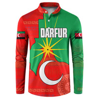 Darfur Sudan Button Sweatshirt with Red Green Yellow Crescent Star - Wonder Print Shop