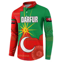 Darfur Sudan Button Sweatshirt with Red Green Yellow Crescent Star - Wonder Print Shop