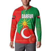 Darfur Sudan Button Sweatshirt with Red Green Yellow Crescent Star - Wonder Print Shop