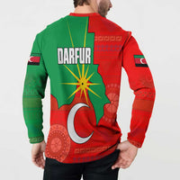 Darfur Sudan Button Sweatshirt with Red Green Yellow Crescent Star - Wonder Print Shop