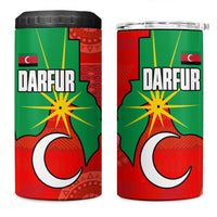 Darfur Sudan 4 in 1 Can Cooler Tumbler with Red Green Yellow Crescent Star - Wonder Print Shop