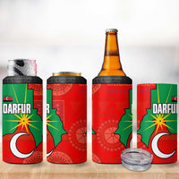 Darfur Sudan 4 in 1 Can Cooler Tumbler with Red Green Yellow Crescent Star - Wonder Print Shop
