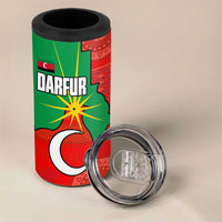 Darfur Sudan 4 in 1 Can Cooler Tumbler with Red Green Yellow Crescent Star - Wonder Print Shop