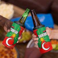 Darfur Sudan 4 in 1 Can Cooler Tumbler with Red Green Yellow Crescent Star - Wonder Print Shop