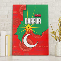Darfur Sudan Canvas Wall Art with Red Green Yellow Crescent Star - Wonder Print Shop