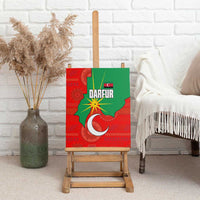 Darfur Sudan Canvas Wall Art with Red Green Yellow Crescent Star - Wonder Print Shop