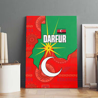 Darfur Sudan Canvas Wall Art with Red Green Yellow Crescent Star - Wonder Print Shop