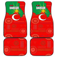 Darfur Sudan Car Mats with Red Green Yellow Crescent Star - Wonder Print Shop