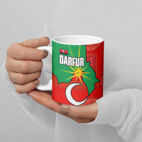 Darfur Sudan Ceramic Mug with Red Green Yellow Crescent Star - Wonder Print Shop