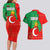 Darfur Sudan Couples Matching Long Sleeve Bodycon Dress and Hawaiian Shirt with Red Green Yellow Crescent Star - Wonder Print Shop
