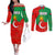 Darfur Sudan Couples Matching Off The Shoulder Long Sleeve Dress and Long Sleeve Button Shirt with Red Green Yellow Crescent Star - Wonder Print Shop