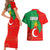 Darfur Sudan Couples Matching Short Sleeve Bodycon Dress and Hawaiian Shirt with Red Green Yellow Crescent Star - Wonder Print Shop