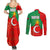 Darfur Sudan Couples Matching Summer Maxi Dress and Long Sleeve Button Shirt with Red Green Yellow Crescent Star - Wonder Print Shop