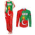 Darfur Sudan Couples Matching Tank Maxi Dress and Long Sleeve Button Shirt with Red Green Yellow Crescent Star - Wonder Print Shop