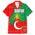 Darfur Sudan Family Matching Long Sleeve Bodycon Dress and Hawaiian Shirt with Red Green Yellow Crescent Star - Wonder Print Shop