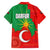 Darfur Sudan Family Matching Long Sleeve Bodycon Dress and Hawaiian Shirt with Red Green Yellow Crescent Star - Wonder Print Shop