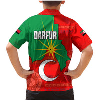 Darfur Sudan Family Matching Mermaid Dress and Hawaiian Shirt with Red Green Yellow Crescent Star - Wonder Print Shop