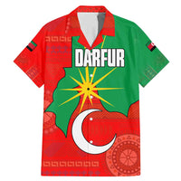 Darfur Sudan Family Matching Mermaid Dress and Hawaiian Shirt with Red Green Yellow Crescent Star - Wonder Print Shop