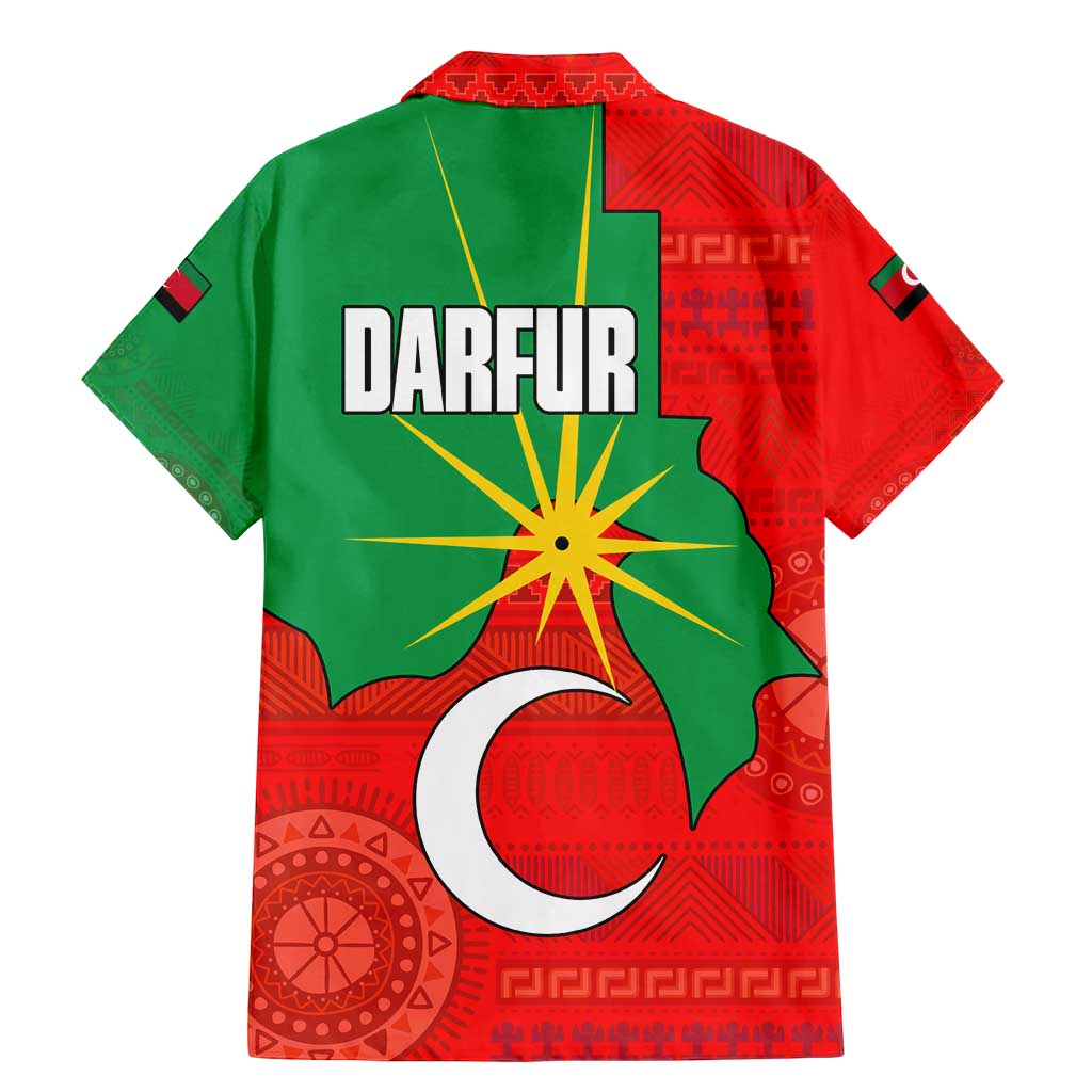 Darfur Sudan Family Matching Mermaid Dress and Hawaiian Shirt with Red Green Yellow Crescent Star - Wonder Print Shop