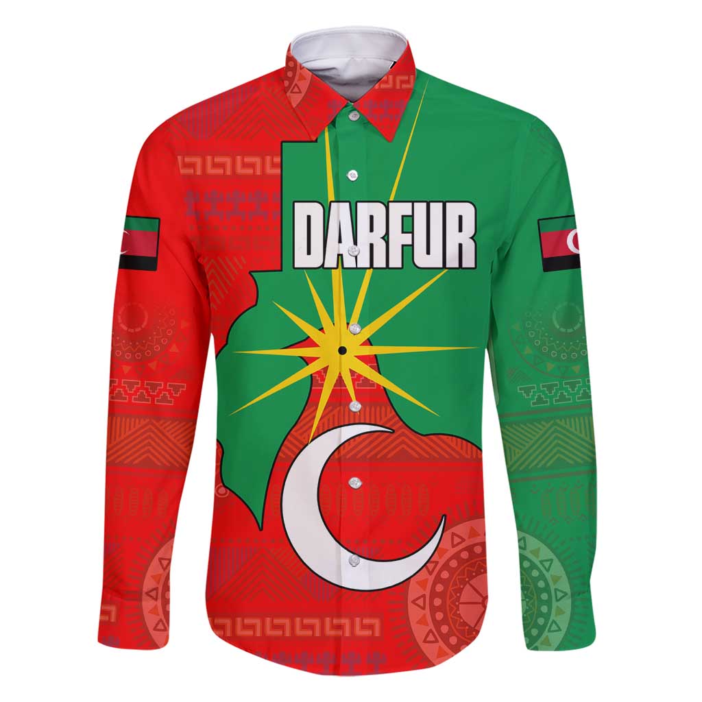 Darfur Sudan Family Matching Mermaid Dress and Hawaiian Shirt with Red Green Yellow Crescent Star - Wonder Print Shop