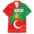 Darfur Sudan Family Matching Off The Shoulder Long Sleeve Dress and Hawaiian Shirt with Red Green Yellow Crescent Star - Wonder Print Shop