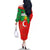 Darfur Sudan Family Matching Off The Shoulder Long Sleeve Dress and Hawaiian Shirt with Red Green Yellow Crescent Star - Wonder Print Shop