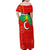 Darfur Sudan Family Matching Off Shoulder Maxi Dress and Hawaiian Shirt with Red Green Yellow Crescent Star - Wonder Print Shop