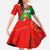 Darfur Sudan Family Matching Puletasi and Hawaiian Shirt with Red Green Yellow Crescent Star - Wonder Print Shop