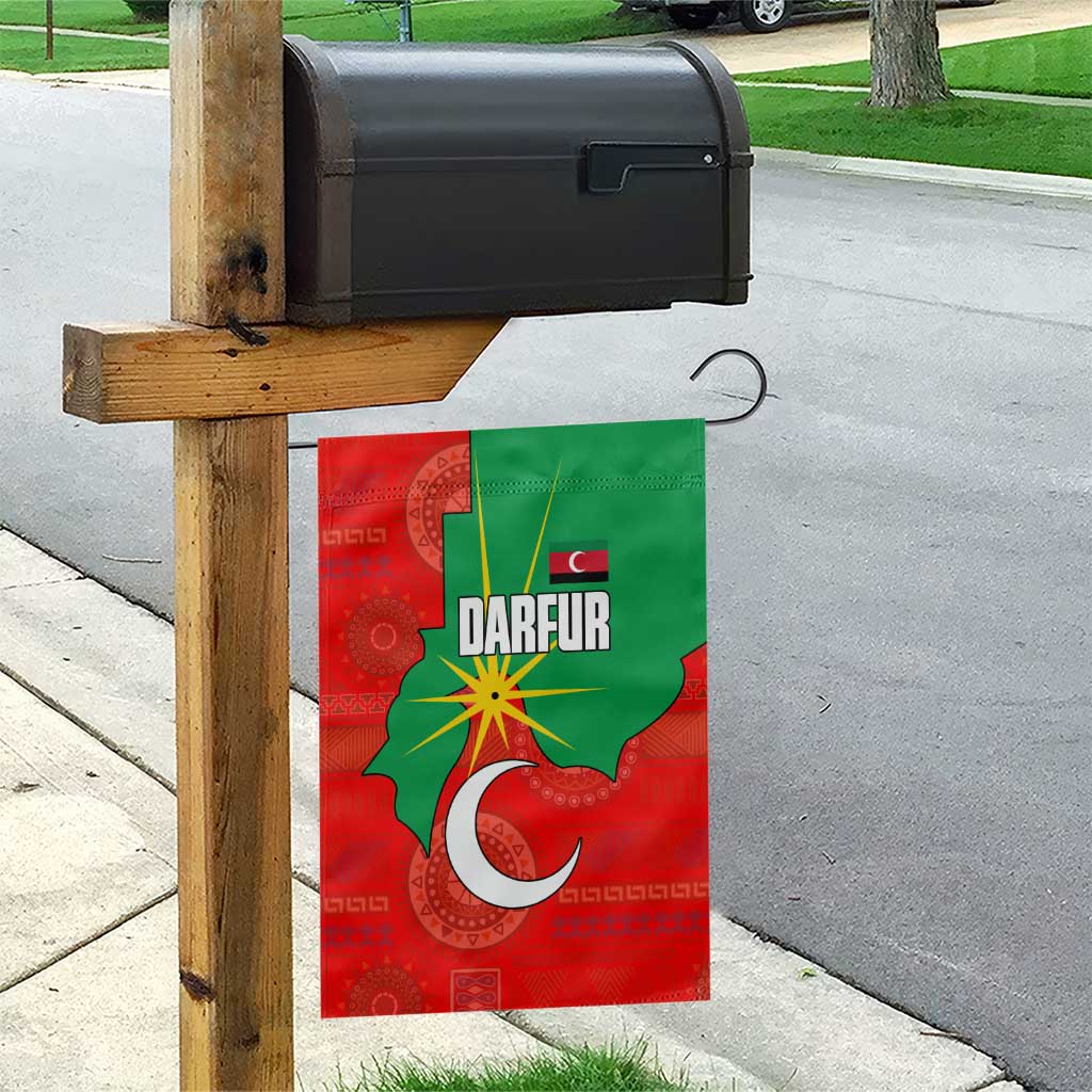 Darfur Sudan Garden Flag with Red Green Yellow Crescent Star - Wonder Print Shop