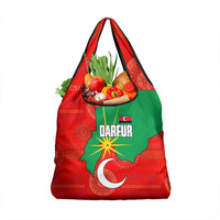 Darfur Sudan Grocery Bag with Red Green Yellow Crescent Star - Wonder Print Shop