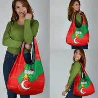 Darfur Sudan Grocery Bag with Red Green Yellow Crescent Star - Wonder Print Shop