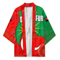Darfur Sudan Kimono with Red Green Yellow Crescent Star - Wonder Print Shop