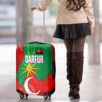 Darfur Sudan Luggage Cover with Red Green Yellow Crescent Star - Wonder Print Shop