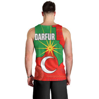 Darfur Sudan Men Tank Top with Red Green Yellow Crescent Star - Wonder Print Shop