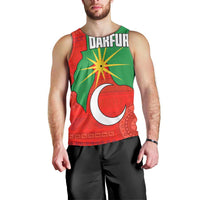 Darfur Sudan Men Tank Top with Red Green Yellow Crescent Star - Wonder Print Shop