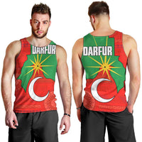 Darfur Sudan Men Tank Top with Red Green Yellow Crescent Star - Wonder Print Shop