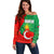 Darfur Sudan Off Shoulder Sweater with Red Green Yellow Crescent Star - Wonder Print Shop