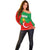 Darfur Sudan Off Shoulder Sweater with Red Green Yellow Crescent Star - Wonder Print Shop