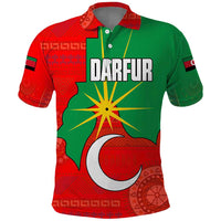 Darfur Sudan Polo Shirt with Red Green Yellow Crescent Star - Wonder Print Shop